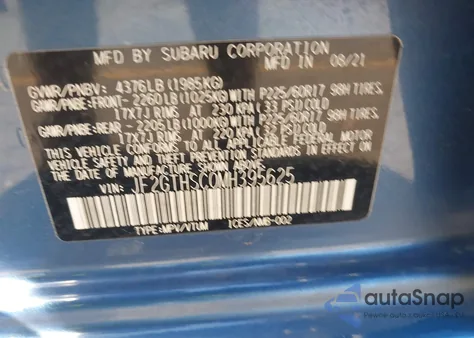 2021 Subaru Crosstrek Sport z USA, uszkodzony, nr VIN JF2GTHSC0MH395625